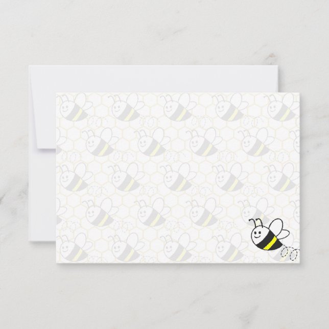 Honeybee Honeycomb Drawing Blank Note Card (Front)