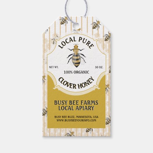 Honeybee Honeycomb Honey Jar Gift Tags