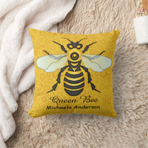 Big Decorative Pillows for Bed Honeybees Decorative Square Cushion