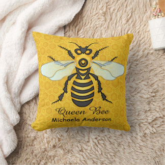 Honeybee Honeycomb Large Bee Apiary Throw Pillow