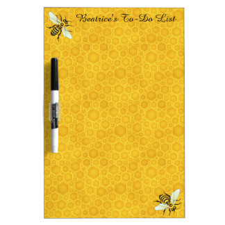 Honeybee Honeycomb Pretty Beehive Personalized Bee Dry Erase Board