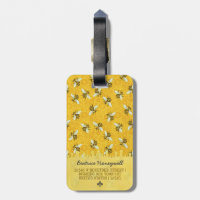 Honeybee Honeycomb Queen Bee Bumblebee Custom Name Luggage Tag Zazzle