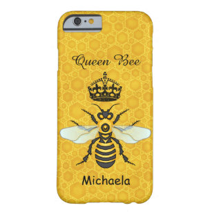 Honeybee Honeycomb Queen Bee Crown Custom Name Barely There iPhone 6 Case