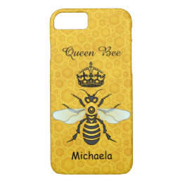 Honeybee Honeycomb Queen Bee Crown Custom Name iPhone 8/7 Case