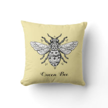 Honeybee Honeycomb Queen Bee | Throw Pillow
