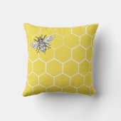Honeybee Honeycomb Queen Bee | Throw Pillow (Back)
