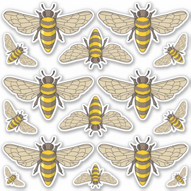 Honeybee Icon Set Stickers (Front)
