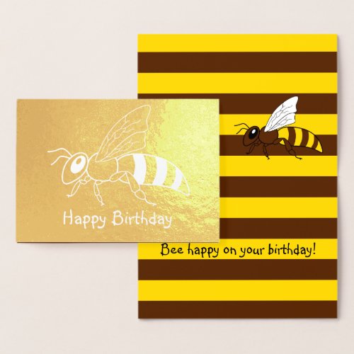 Honeybee Inverted Foil Birthday Card