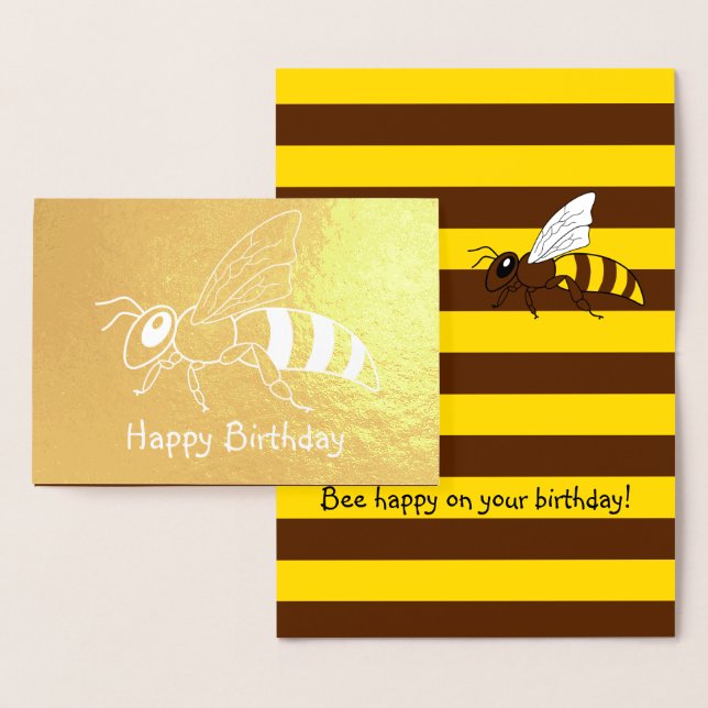 Honeybee Inverted Foil Birthday Card (Display)