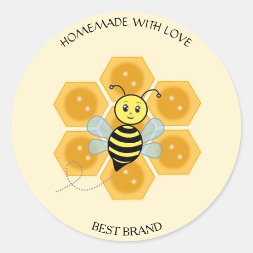 Honeybee Jar Label  Honeycomb Homemade