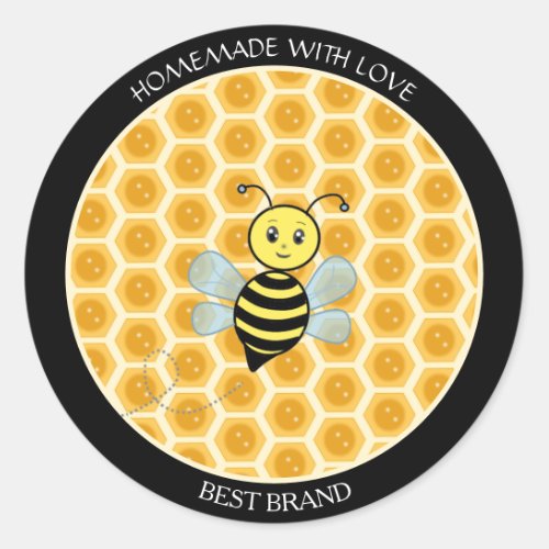 Honeybee Jar Label  Honeycomb Homemade