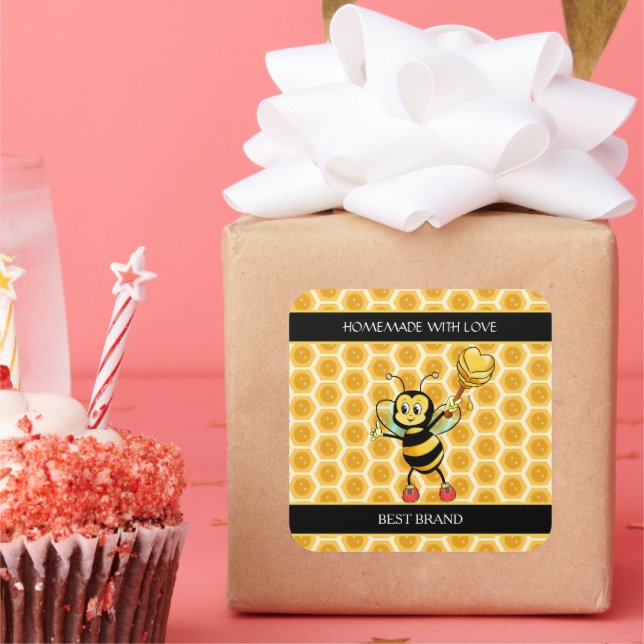 Honeybee Jar Label & Honeycomb Homemade (Party)