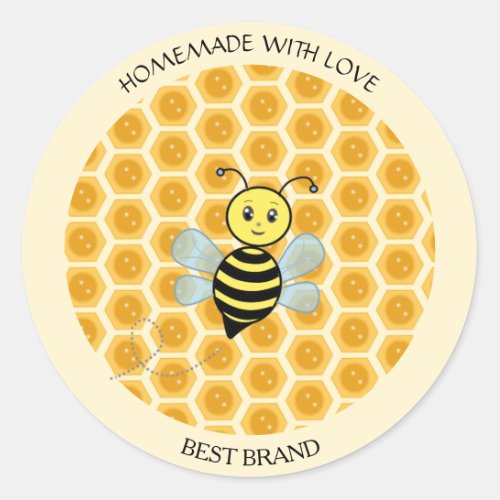 Honeybee Jar Label  Honeycomb Homemade