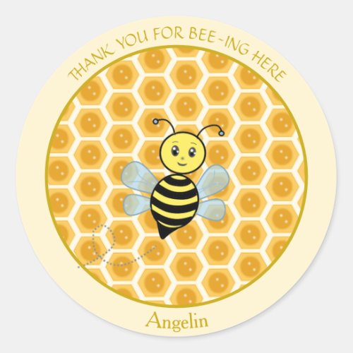 Honeybee Jar Label  Honeycomb Thank You