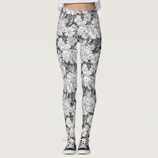 Honeybee Leggings Flower Art Stretchy Pants