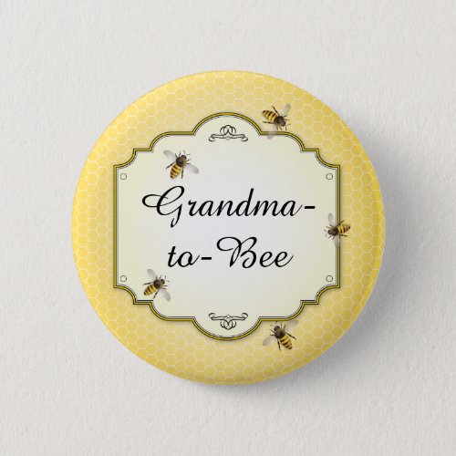 Honeybee Mother to Bee Baby Shower Role Button