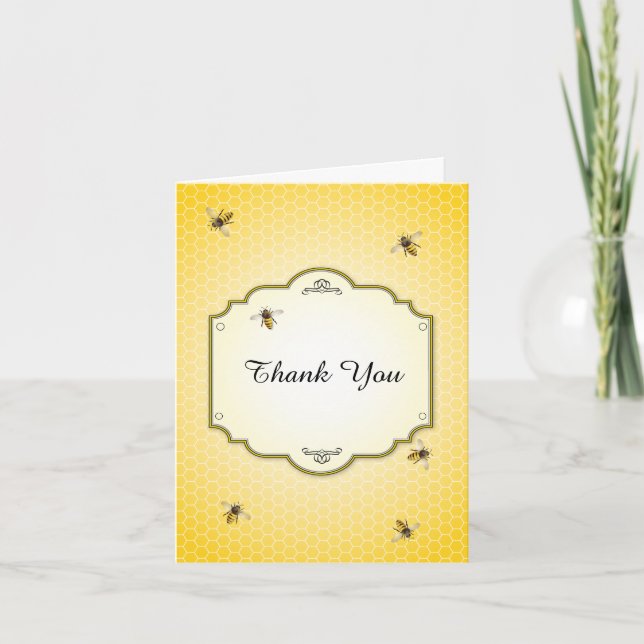 Honeybee Mother to Bee Baby Shower Thank You (Front)