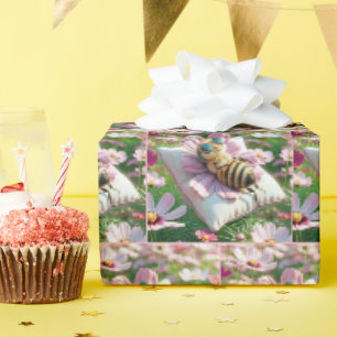 Honeybee Napping On a Pillow Wrapping Paper