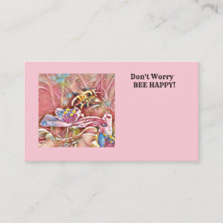 HONEYBEE ON A SPIDERWART PINK - FLORIST CARD