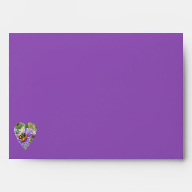 Honeybee on Fall Asters Honey Valentine Heart Envelope (Front)