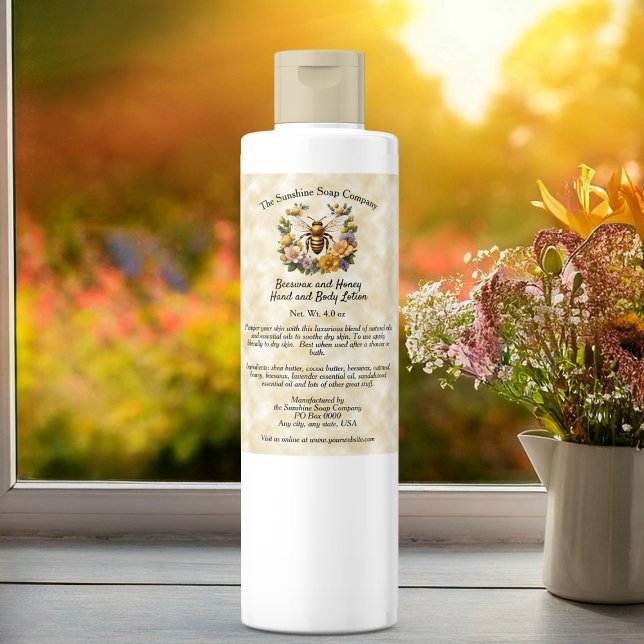 Honeybee on Faux Parchment Paper Cosmetics Label (Creator Uploaded)