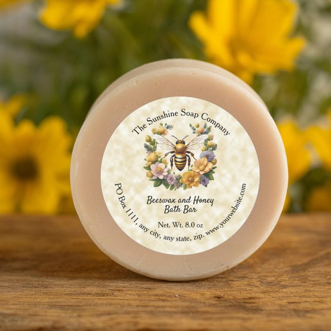 Honeybee on Parchment Style Soap Cosmetics Label (Creator Uploaded)