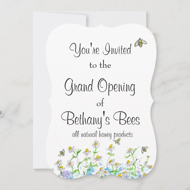 Honeybee Open House Custom Invitation Chamomile  (Front)