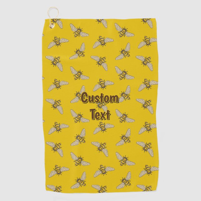 Honeybee Pattern Golf Towel (Front)
