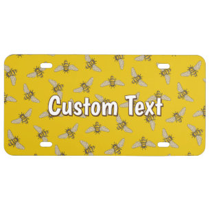 Honeybee Pattern License Plate