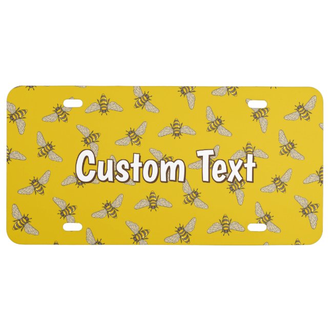 Honeybee Pattern License Plate (Front)