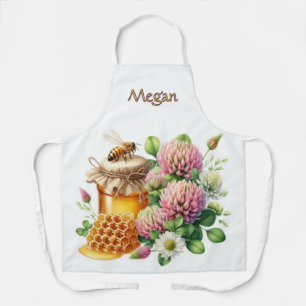 Honeybee Red Clover Your Name  Apron
