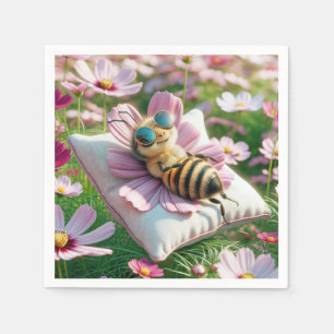 Honeybee Resting On a Pillow Napkins