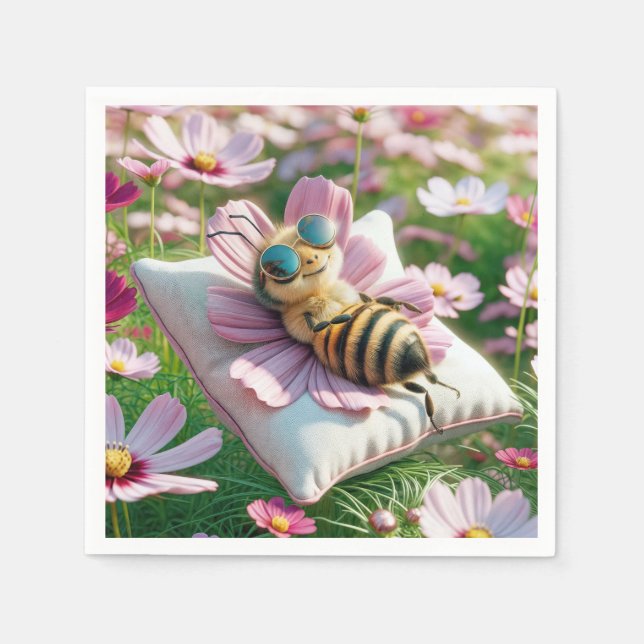Honeybee Resting On a Pillow Napkins (Front)