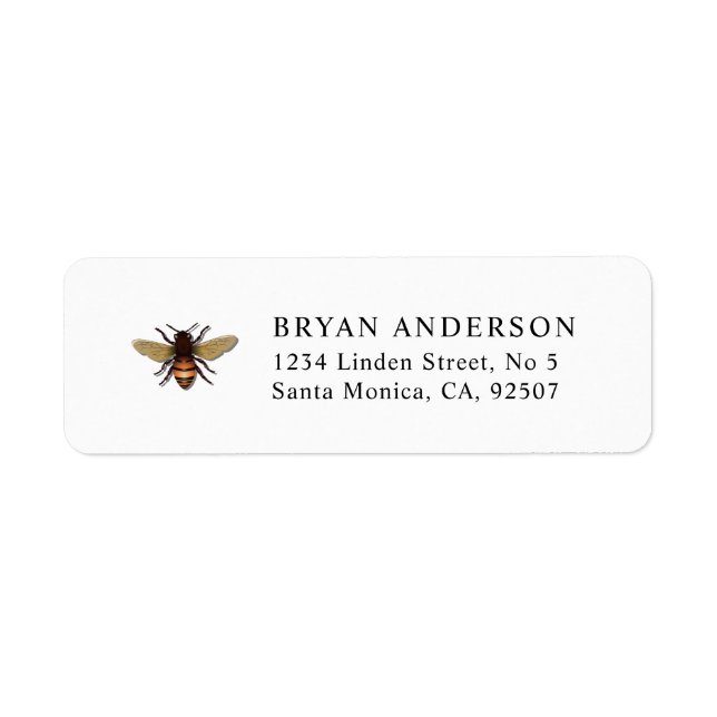 Honeybee Return Address Label (Front)