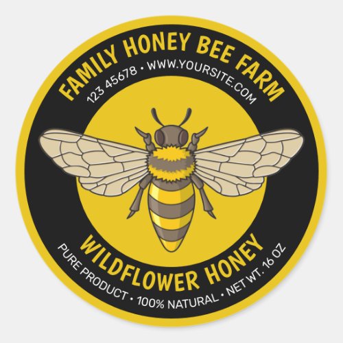 Honeybee Round Label