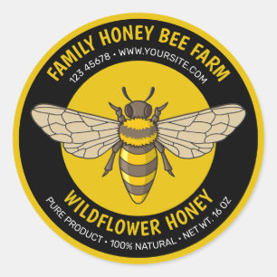 Honeybee Round Label