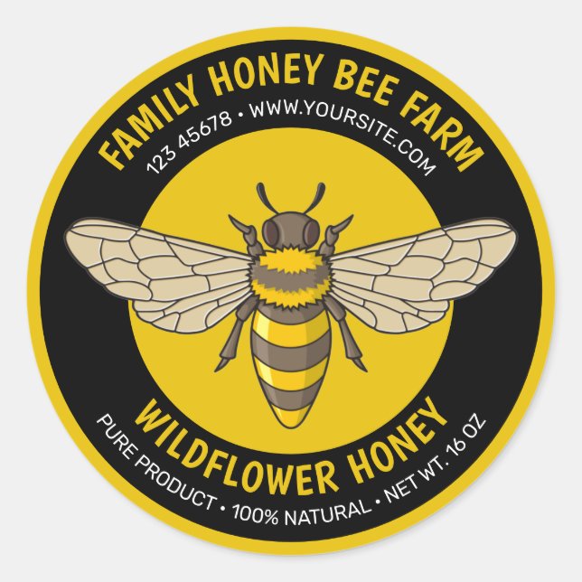 Honeybee Round Label (Front)