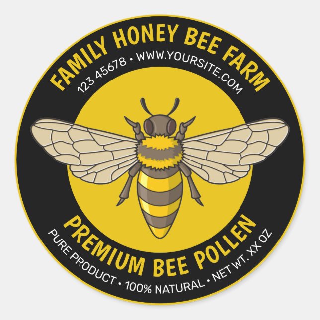 Honeybee Round Label (Front)