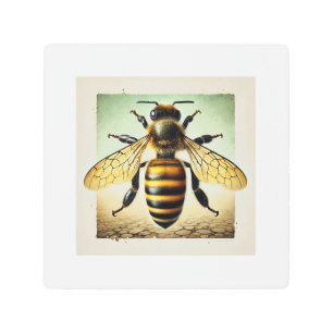 Honeybee seen from above 231024IREF233 - Watercolo Metal Print