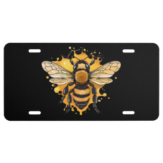 HONEYBEE SPLASH BEEKEEPING LICENSE PLATE