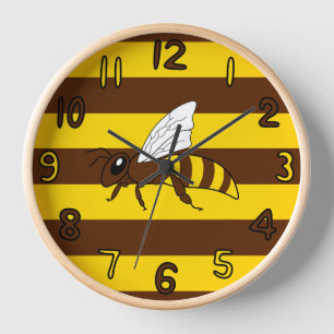 Honeybee Stripes Clock