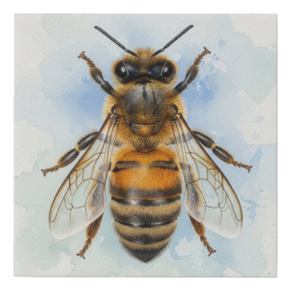 Honeybee – Watercolor Guardian Faux Canvas Print