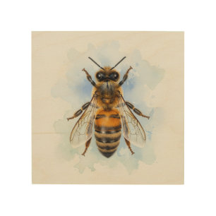 Honeybee – Watercolor Guardian Wood Wall Art
