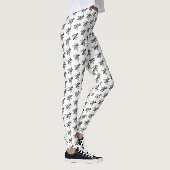 Honeybee (white) - All-Over Leggings (Right)