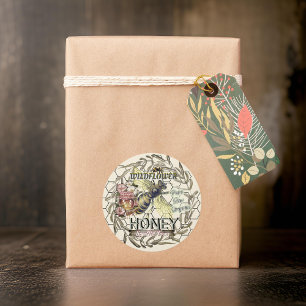 Honeybee Wildflower Honey Jar Lid Labels