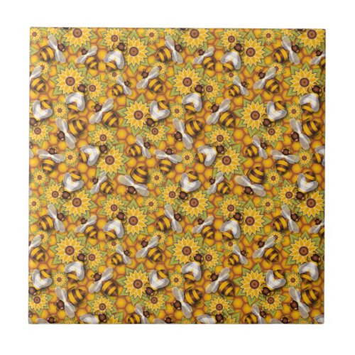 Honeybees Ceramic Tile