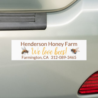 Honeybees Honey Business Bumper Sticker