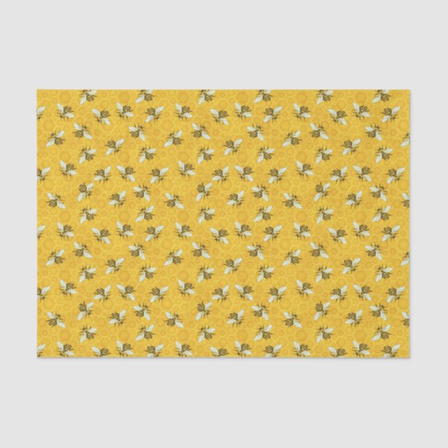 Honeybees Honeycomb Apiary Bee Hive Pattern Tissue Paper (Front)
