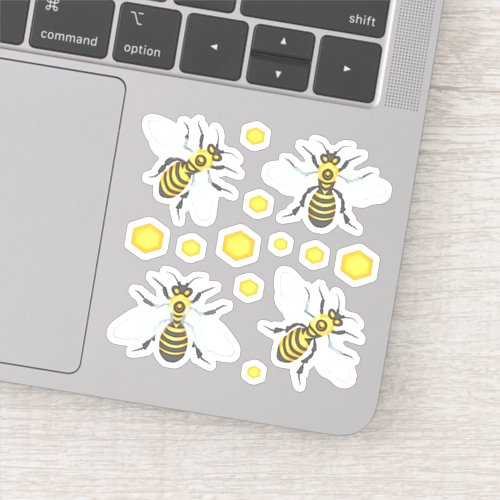 Honeybees Honeycomb Beehive Apiary Bumblebee Set Sticker