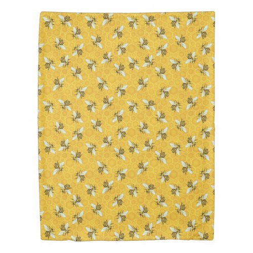 Honeybees Honeycomb Beehive Bee Nature Pattern Duvet Cover